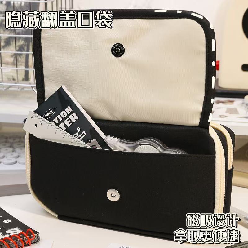 LUCK9 bolsas de bolígrafo de gran capacidad lujoso ligero de alto nivel bolsas de bolígrafo transparentes para estudiantes de secundaria primaria caja de papelería antisucia al por mayor