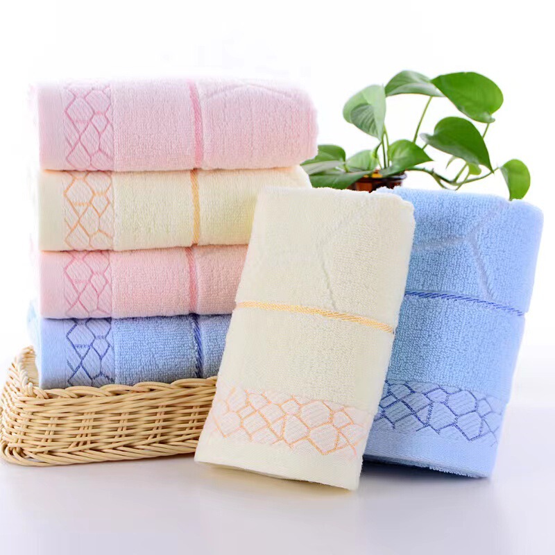 Towel Cotton Wholesale Cotton Household Thickened Water Cube Towel Bath Towel Three-Piece Labor Protection Gift Embroidery Printed lo