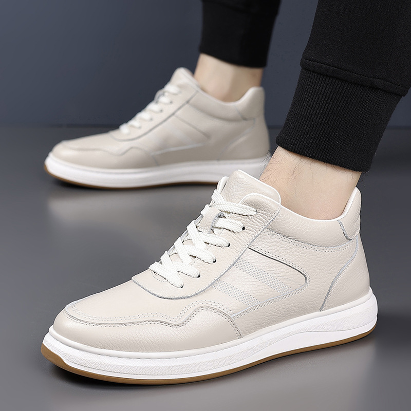 Invierno de piel de vaca nueva lana zapatos de algodón de hombre cuero más terciopelo calentamiento zapatos casuales de hombre zapatos blancos de hombre zapatos de hombre