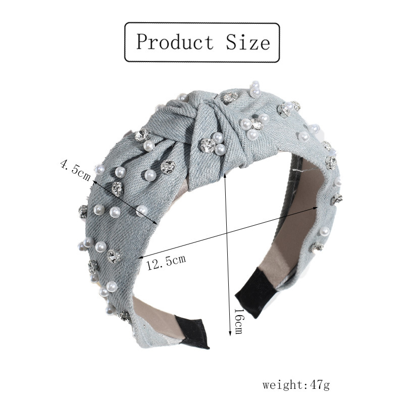 150g Weight Hair Band Hair Accessories Type 1 Piece Quantity Holiday, Daily Occasion Bow Knot Pattern Women's Gender Pearl Design Lady Bow Knot Cloth Pearl Hair Band 无