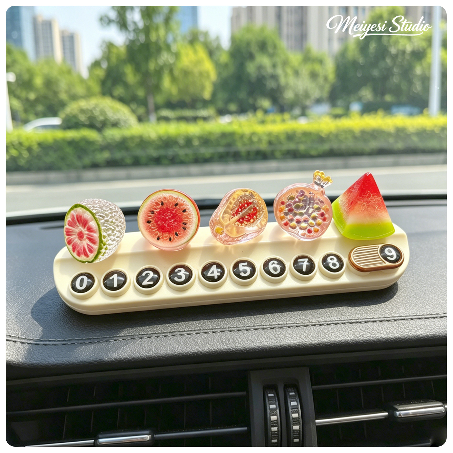 2026 nueva decoración de frutas tropicales placa de estacionamiento temporal para automóviles placa de matrícula de automóviles decoración para mujeres