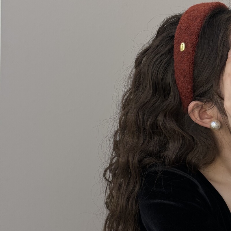 ウールオーバルゴールドラベルウールワイドバージョンヘアバンド秋冬ハイヘッドヘアピン外出用ハイエンド多用途ヘッドバンド|undefined