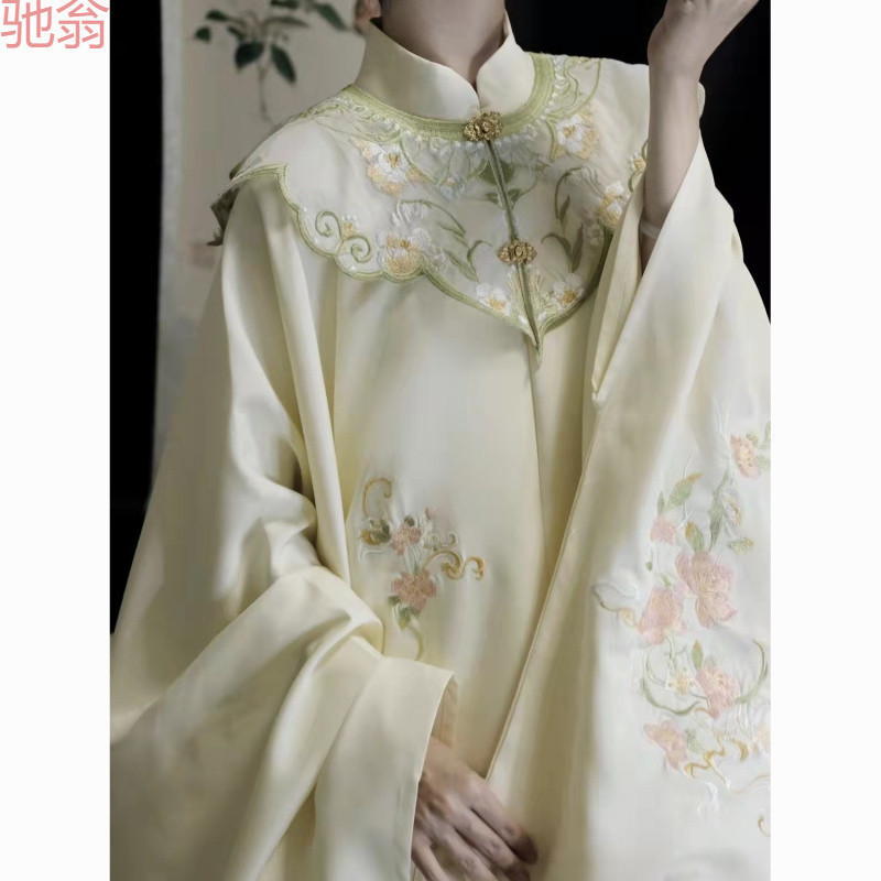 L9Y明代制【沐秋】成人女性漢服日常刺繍立襟雲肩セット秋冬スタイル古風馬|undefined