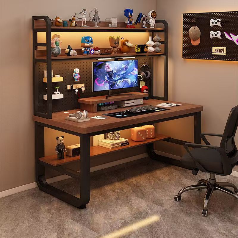 Computer desk, solid wood desktop desk, perforated board study desk, bedroom bookshelf, integrated writing and office solid wood writing desk Computer desk, solid wood desktop desk, perforated board study desk, bedroom bookshelf, integrated writing and office solid wood writing desk