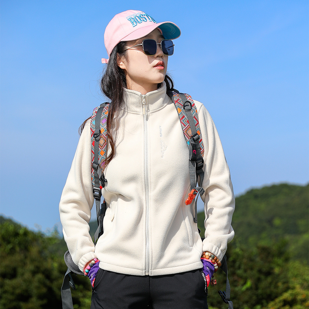 Outdoor Fleece Tops for Women, Warm Windproof Jackets for Women, Mountaineering Hiking Casual Sports Jackets for Women, Autumn