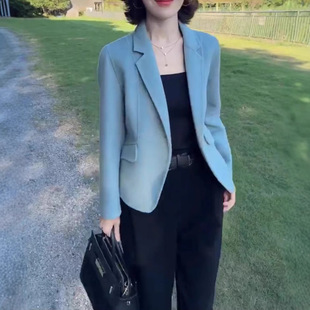 24990 Big Love Meiyuan 2025 Autumn New Internet Celebrity Suit Collar Slim Small Woolen Jacket for Women