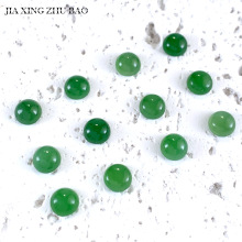 天然和田碧玉圆形戒面 国潮新中式饰品发簪首饰镶嵌配石 工厂批发