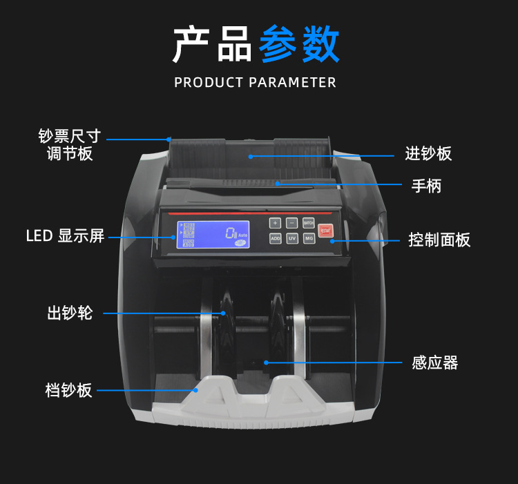 5800D多国货币点钞机外币验钞机国外贸易美元欧元非洲币东南亚详情4