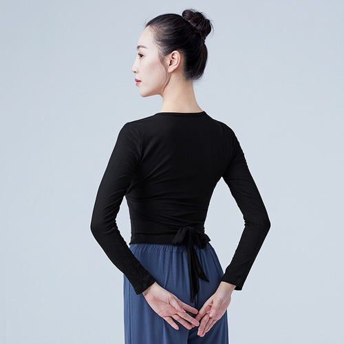 Ballet dance tops for adult women, modern classical knitted strap body suits, Chinese dance practice clothes tops