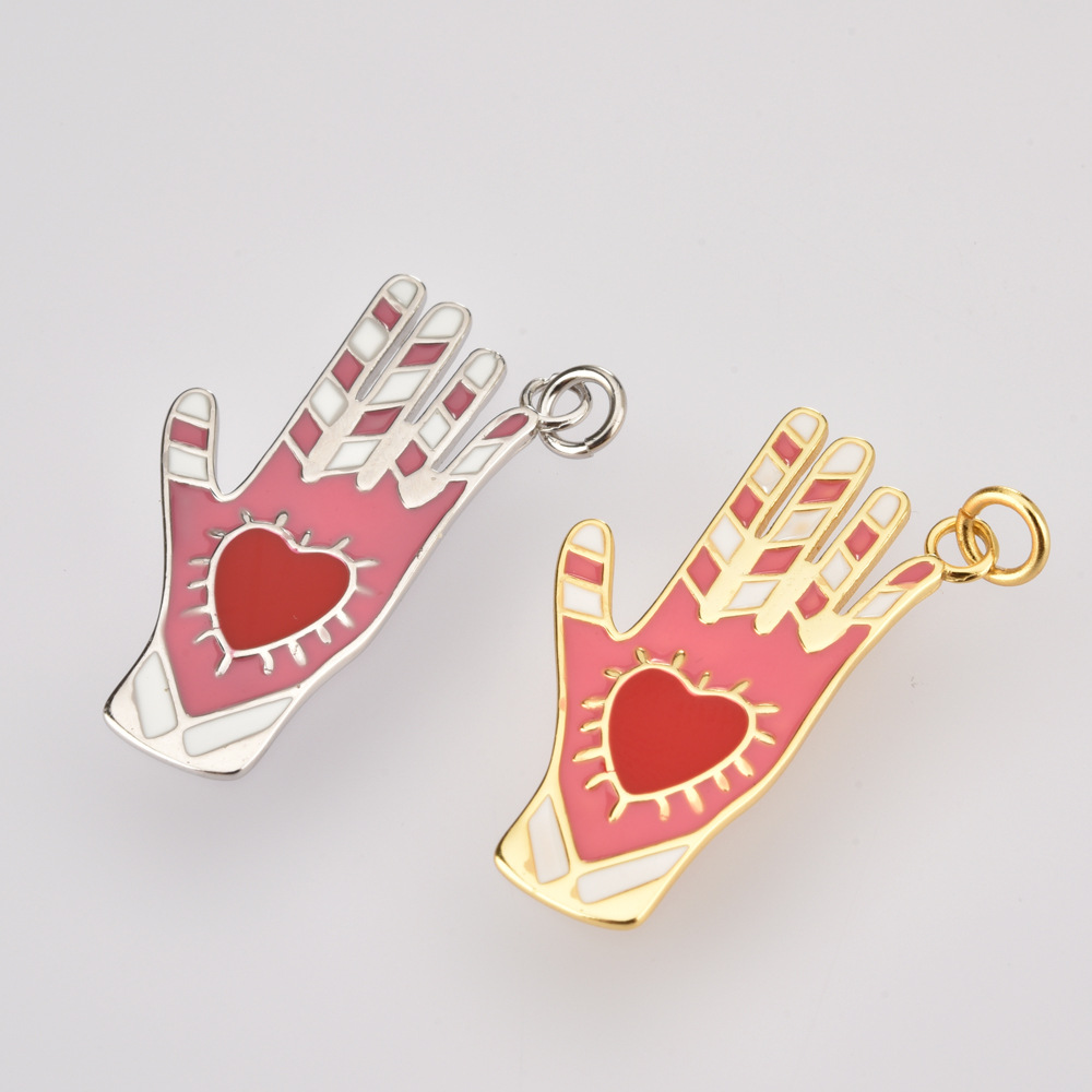 Basic, Modern Style, Classic Style Style 1 Piece 17*16mm 17*19mm 19*22.5mm 925 Sterling Silver Zircon Hand Heart Shape Eye Pendant