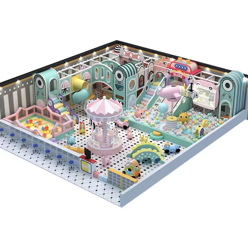 Naughty Castle Children 's Park Ventas de interiores Equipos de parques de juegos grandes y pequeños Slide Restaurante para padres e hijos Instalaciones de entretenimiento