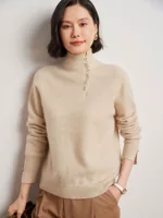 Demi-season base knitted woolen sweater, oversize