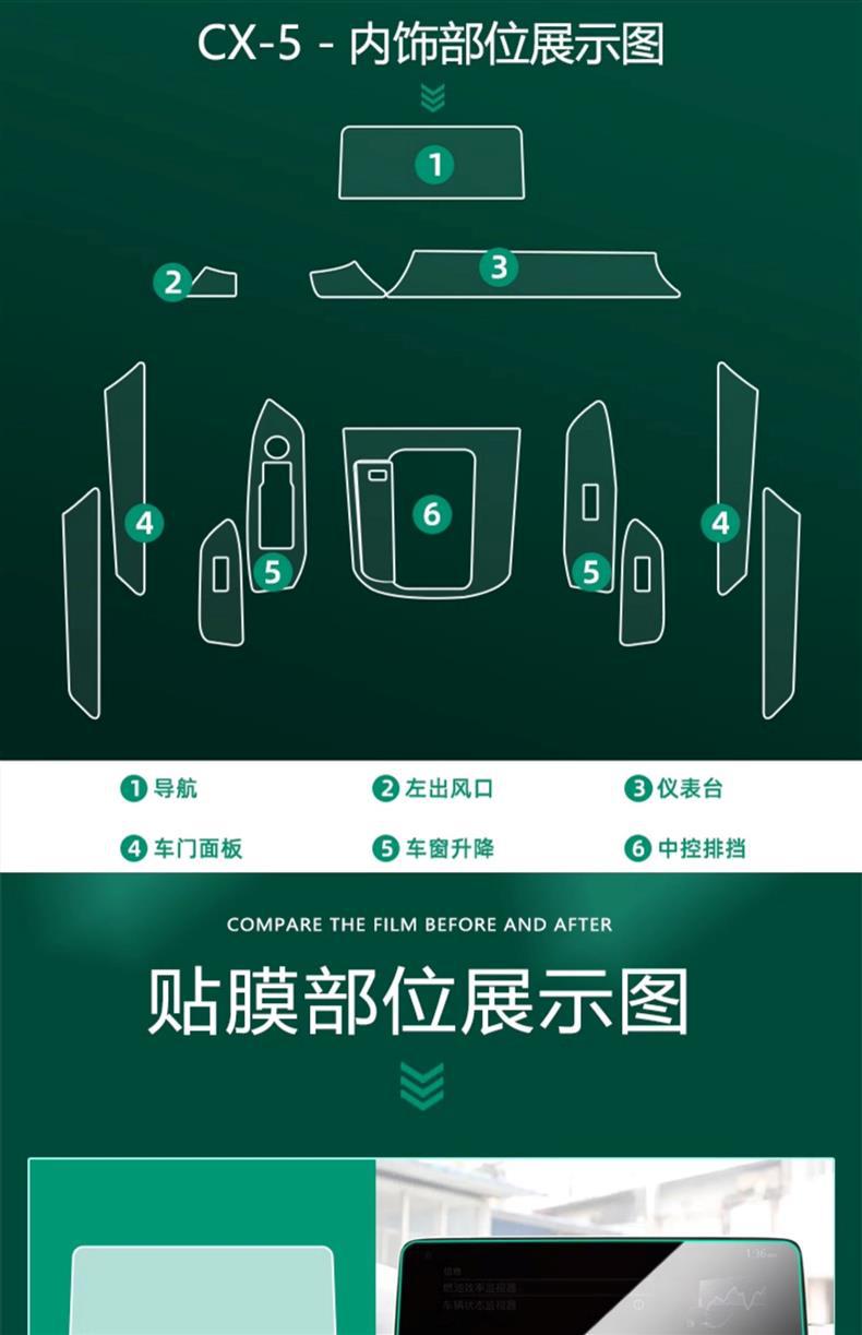 Mazda 3 Axela Central Control Film Cx30/Cx5/Cx50 Interior Protection Atez Screen Tempered Film
