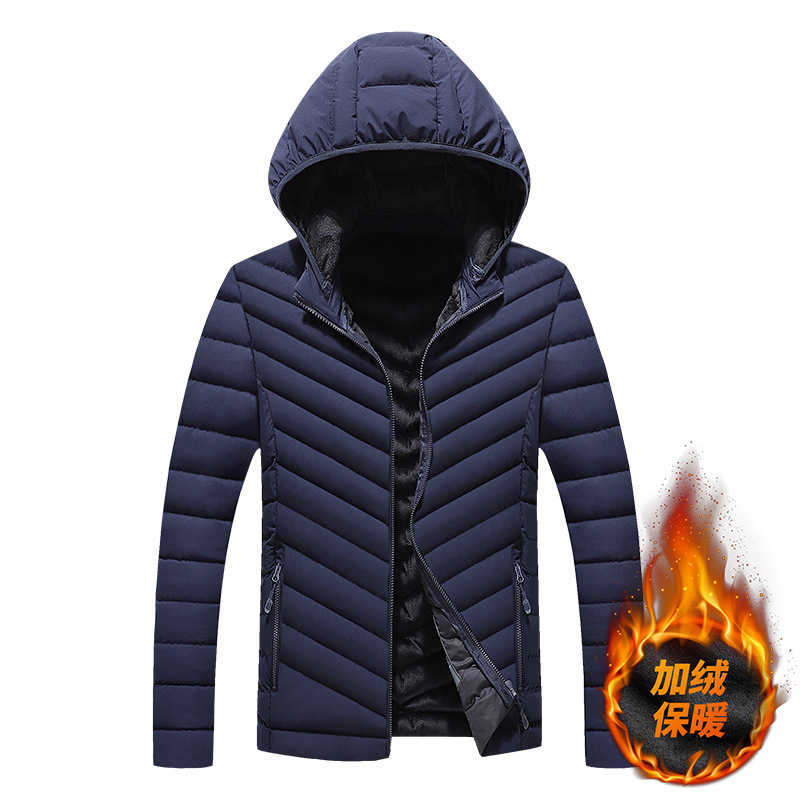 Cross-Border Hombres abajo abrigo de algodón acolchado de invierno de los hombres de lana forrada engrosada abrigo corto de moda cálida Comercio exterior directo de algodón acolchado chaqueta