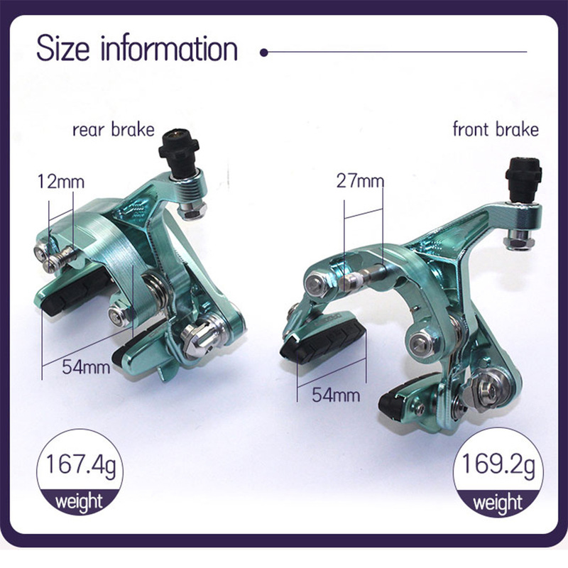 Aluminum Alloy Road Bike Caliper Brake C-Brake Dual-Axis Aviation Aluminum Folding Bike Long Arm Cnc Processing