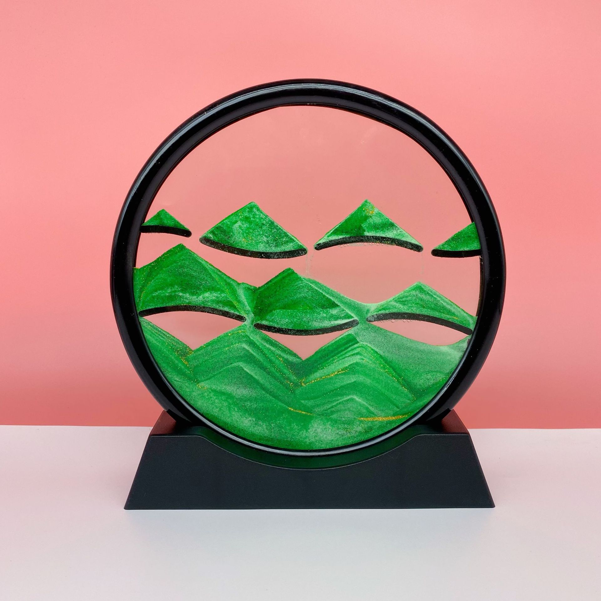 작은 언덕 블랙 프레임 5 인치 녹색 모래