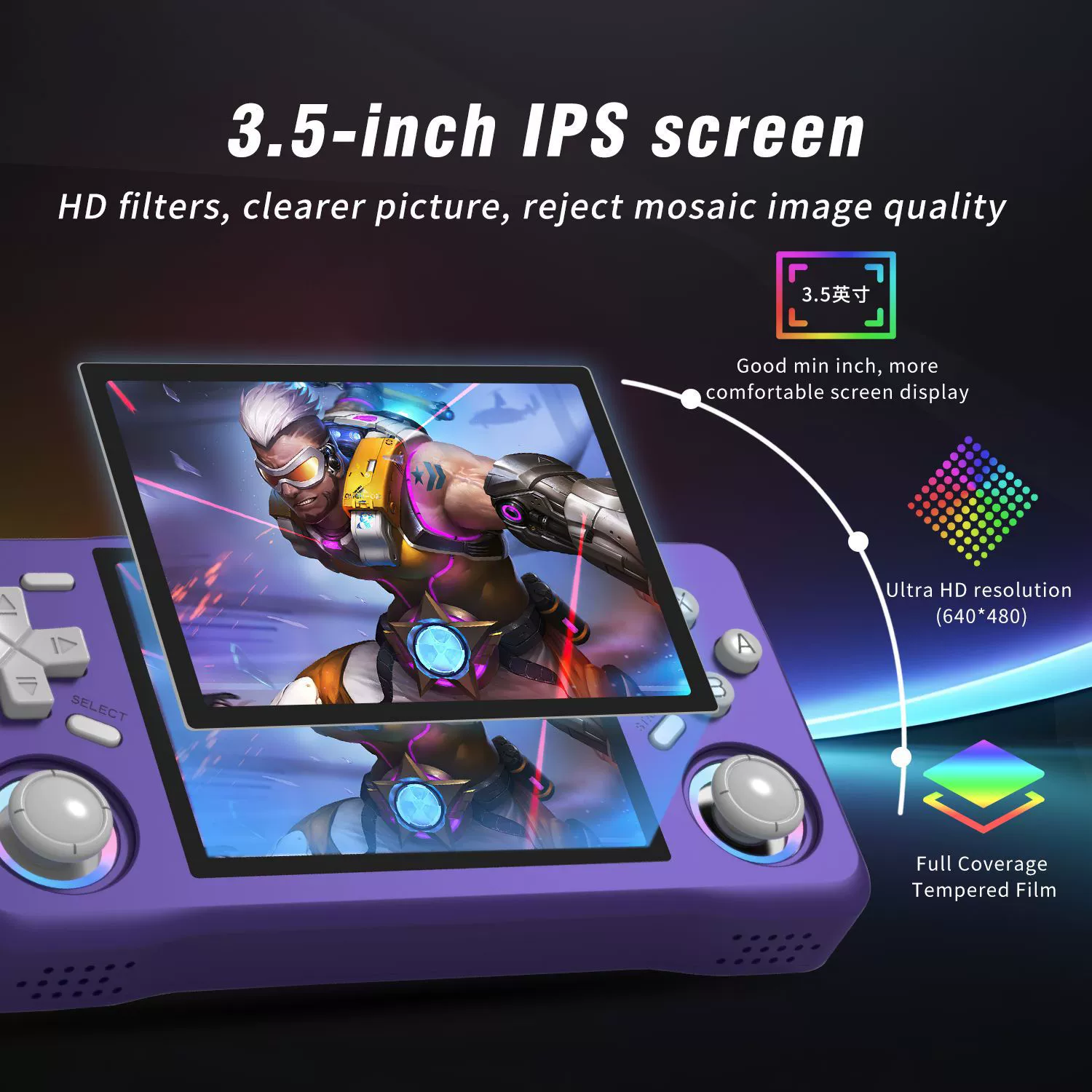 Открытая портативная консоль XF35H, 3.5" беспроводная HD портативная PSP/ретро мини GBA игровая консоль