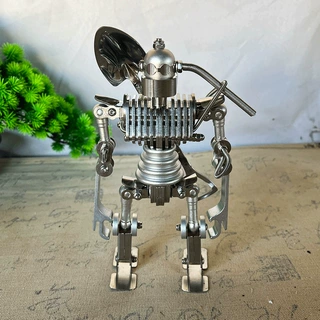 金属机器人模型工艺品手工不锈钢手脚都可以动孩子礼物SMG机器人