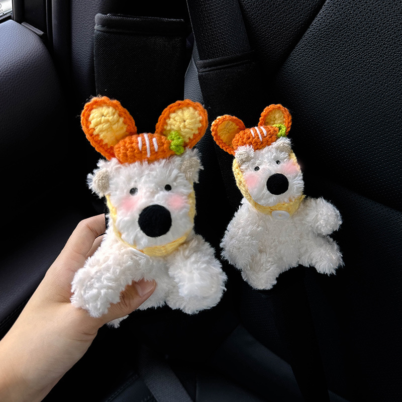 West Highland cachorro decoración de bloqueo de coche limpiaparabrisas de coche luz de dirección muñeca muñeca decoración de coche mujer linda