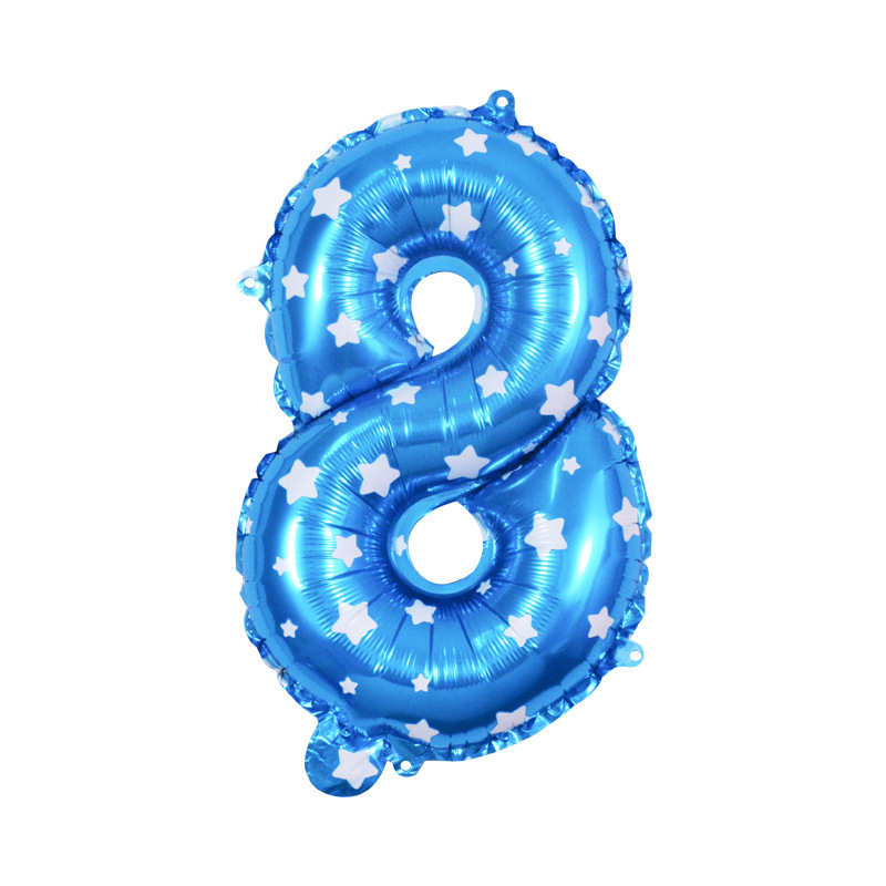 Globo digital de 32 pulgadas impresión polen impresión azul película de aluminio globo estrella mate estrella azul Rosa digital al por mayor
