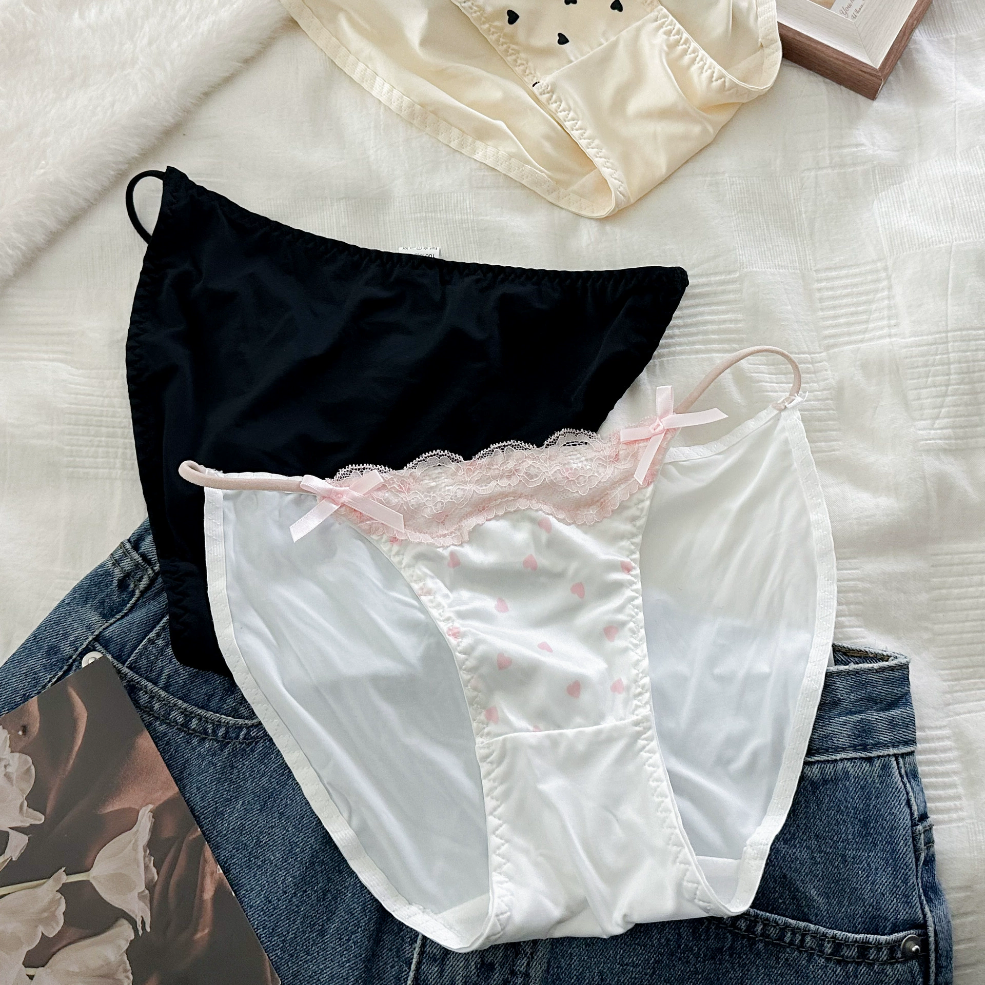  sexy silk cotton pants, french style, thin strap