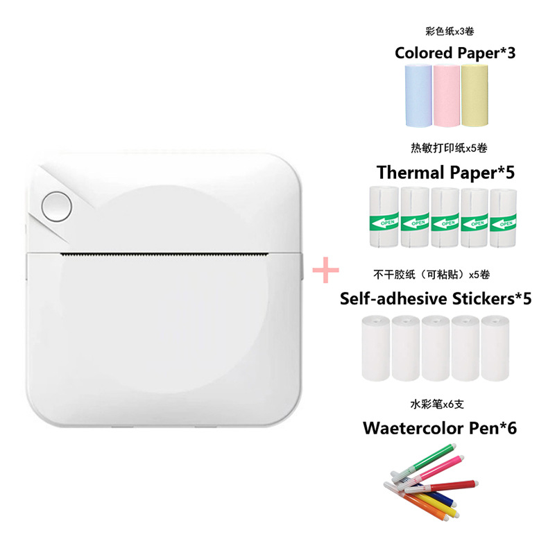 흰색 + 인쇄용지 5롤 + 스티커 5롤 + 색종이 3롤 [무료 색펜]