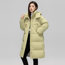 中长款棉服女2025冬季新款时尚过膝棉袄宽松加厚连帽羽绒棉衣外套