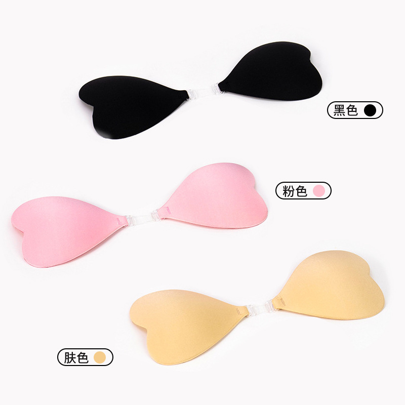 女性のウェディングドレス用のハート型ビキニ胸パッチ、プッシュアップブラ、女性用のストラップレスの目に見えない下着、胸パッド、乳首パッチ|undefined