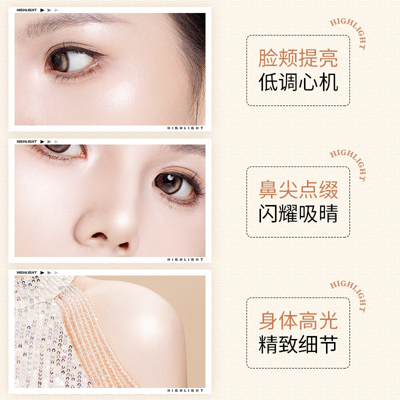 Collanine Glitter Secret Shadow Powder High Gloss es brillante, anti-transpiración, polvo anti-volador, polvo fino de brillo de perlas, sombra de ojos de alto brillo.
