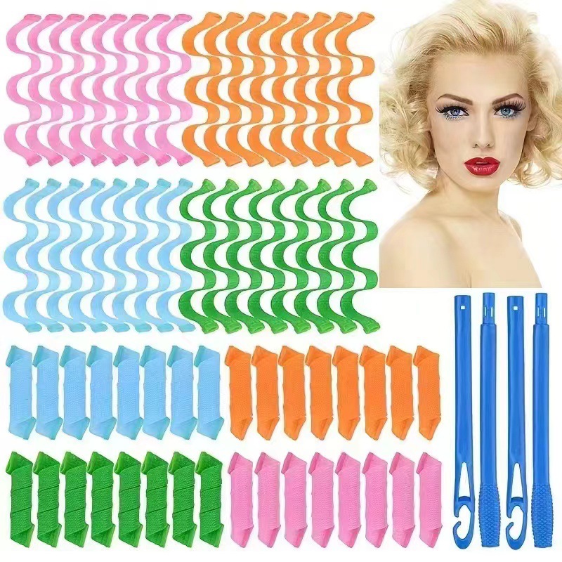 Water ripple magic perm curling iron curling iron fast curling hair woven mesh spiral curling sleep curling Amazon artifact