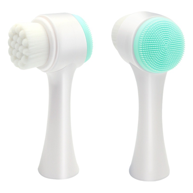 Cepillo de lavado de cara de silicona de doble cara suave piel hogar instrumento de limpieza manual limpieza profunda removedor de maquillaje masaje herramienta de belleza cepillo