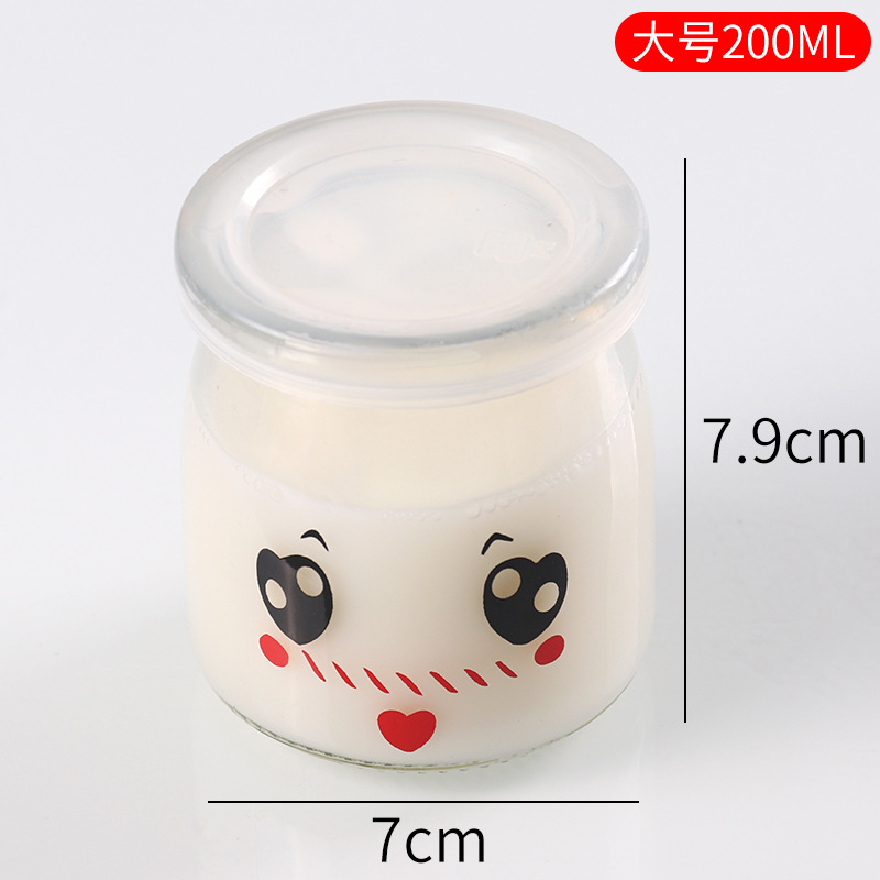 Vaso para pudín con tapa, botella de vidrio para pudín, tarro de miel, gelatina, vaso para mousse de leche de doble capa, vaso para yogur, patrones creativos al por mayor