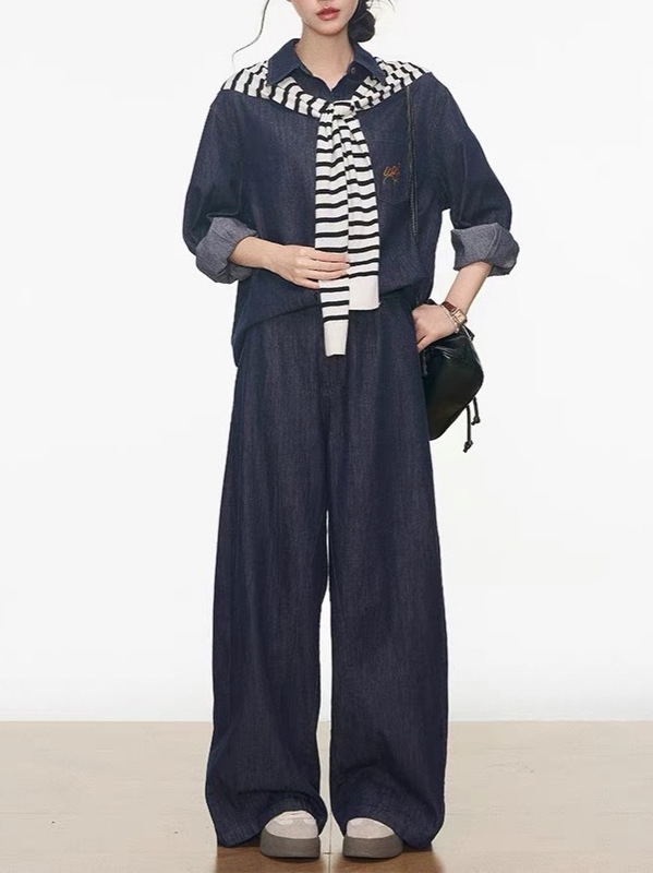 7.20新品 WESTAYON牛仔套装女2025新款牛仔外套天丝牛仔裤+披肩棉|undefined