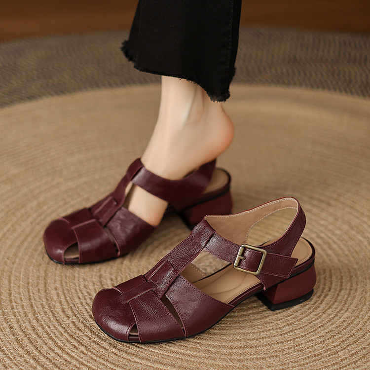Korean Style Open-Toe Roman Sandals for Women, New Summer Round-Toe Stiletto High Heels, Elegant Women's Shoes, Dropshipping