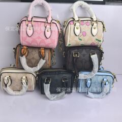 25 mg c家クラシックボストンシングルショルダーミニプリント枕バッグ
