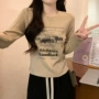 圆领春秋季美式长袖t恤