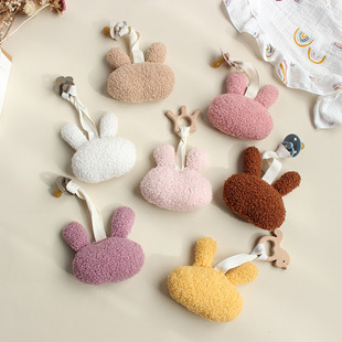 Baby Rabbit pacifier chain Teddy velvet plush teether anti-drop pendant baby room decoration photo props