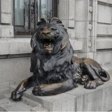 大型铸铜狮子汇丰狮北京故宫狮 纯铜飞狮蹲狮子 铜雕爬狮