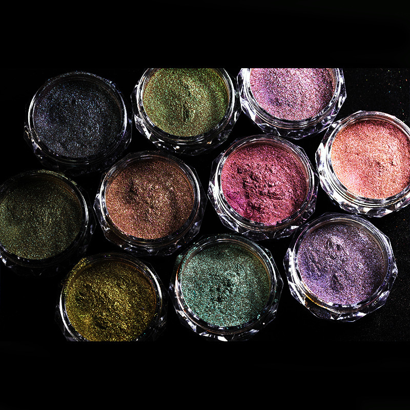 Cross-Border Magnetic Color-Changing Totoro Eye Powder Boxed Blue Tears Series Powder Nail Art Jewelry Color-Changing Powder Glitter Powder