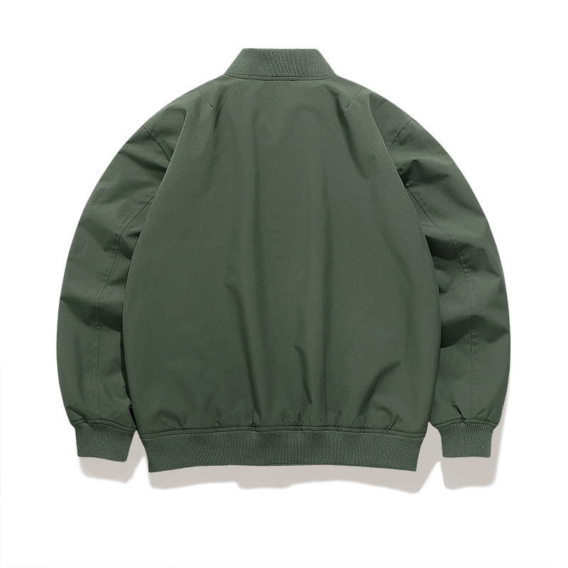 Chaqueta de piloto de color sólido 2024 nueva primavera y otoño tendencia suelta retro americano chaqueta de béisbol