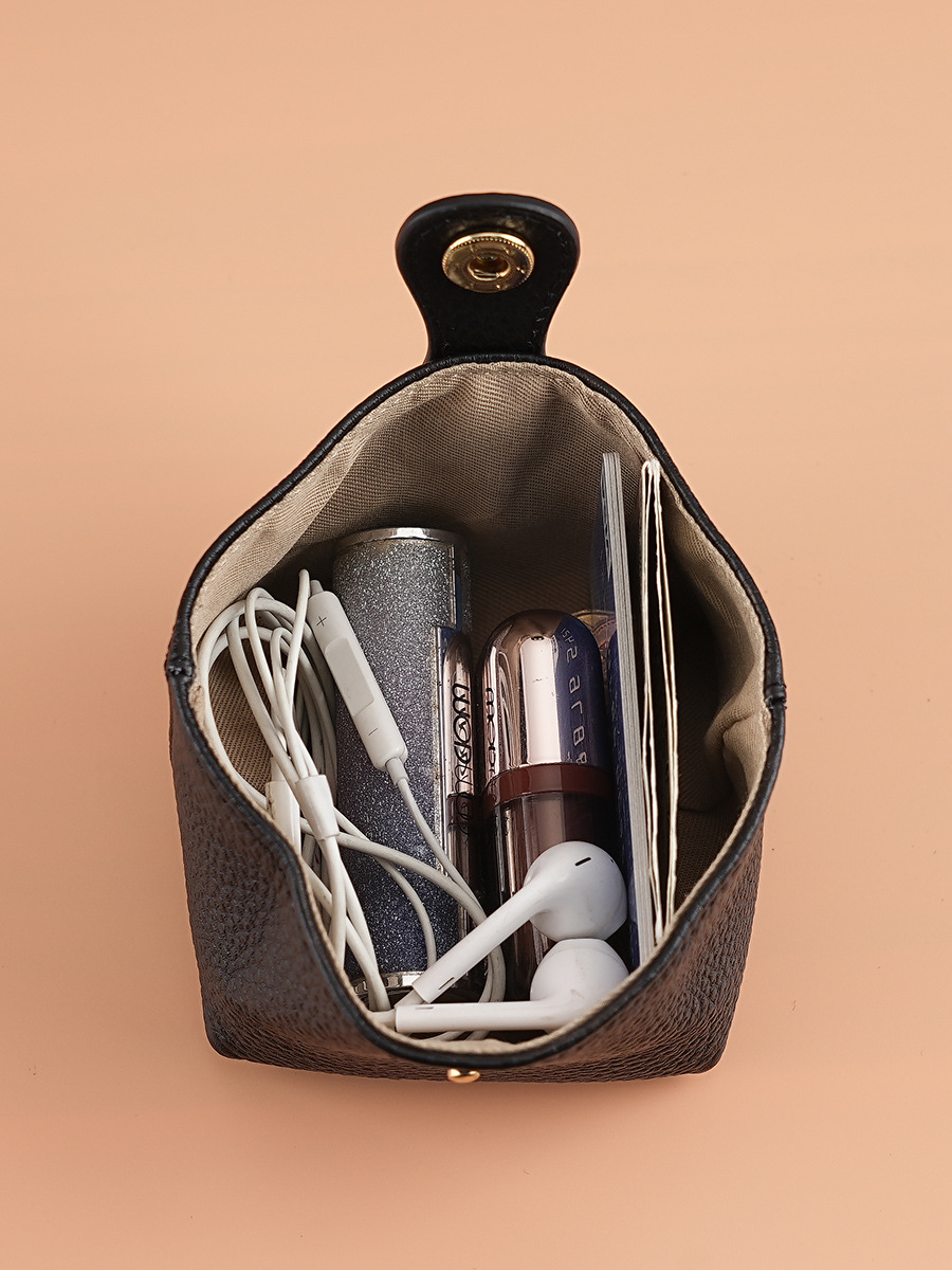 おしゃれ日韩系小銭入れソフト牛革ミニイヤホンキー女性コイン口赤収纳バッグ豆カバン