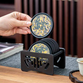 创意中式国风功夫茶具配件茶道茶托吸水茶杯垫陶瓷隔热垫防烫