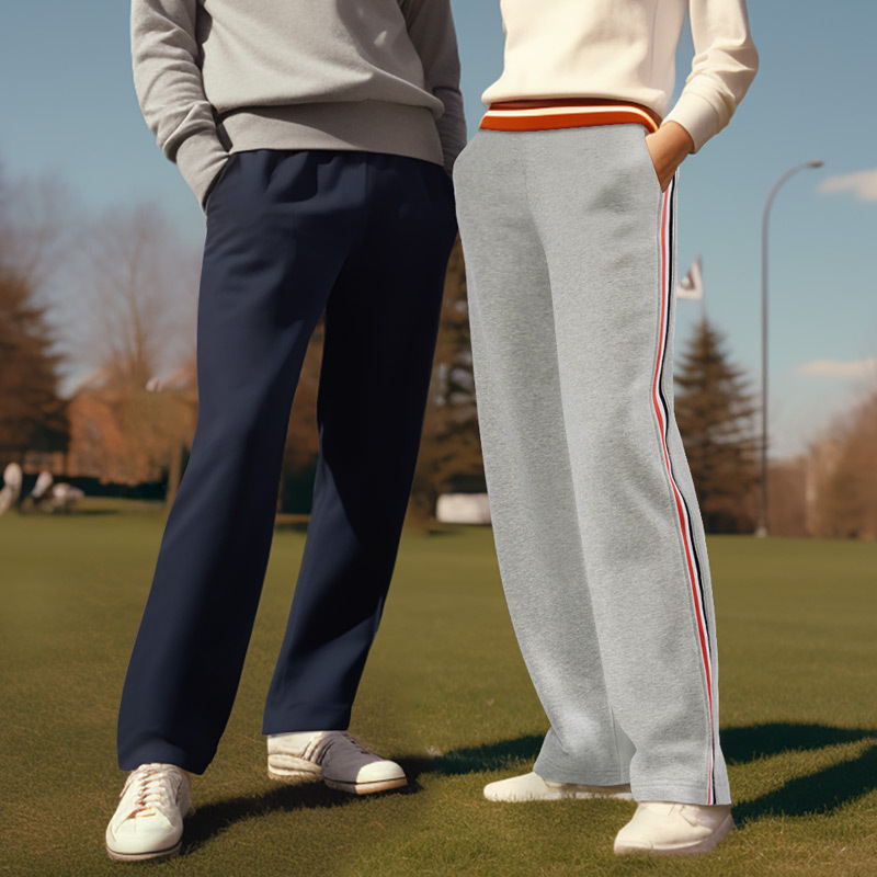 Trendy New Side-Striped Loose Straight-Leg Cotton Wide-Leg Casual Couple Sweatpants A1265