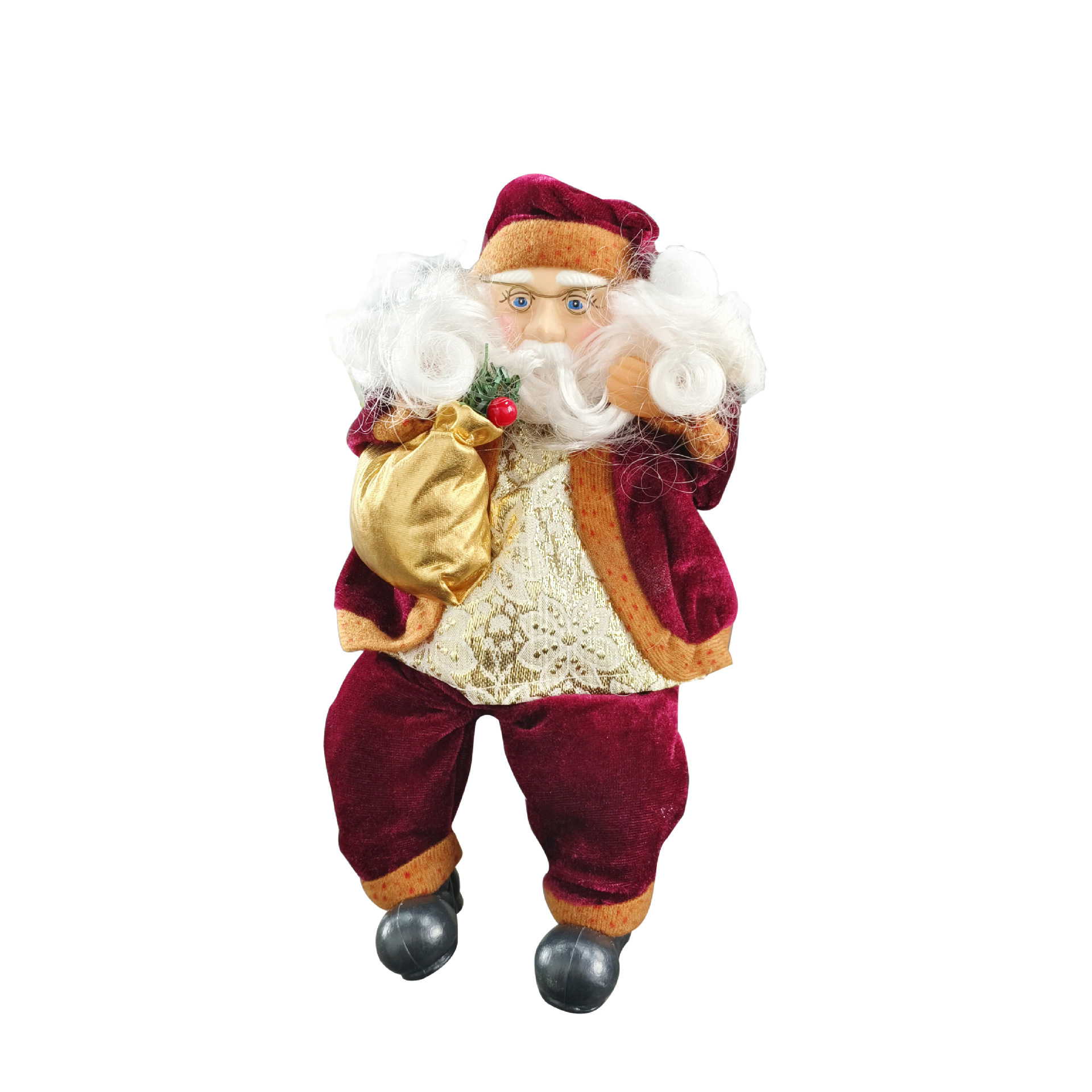 Transfronterizos nuevos papá Noel tela de peluche 35cm muñeca de papá Noel decoración de ventanas de navidad