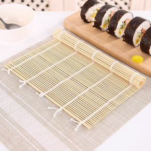 [double Line Is More Firm] Green-skinned Sushi Curtain Double-line Bamboo Curtain Bamboo Tool Seaweed Rice Roll Rice Ball Mold