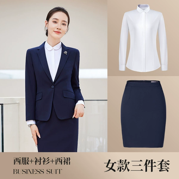 Women's Navy (coat + short skirt) + white shirt