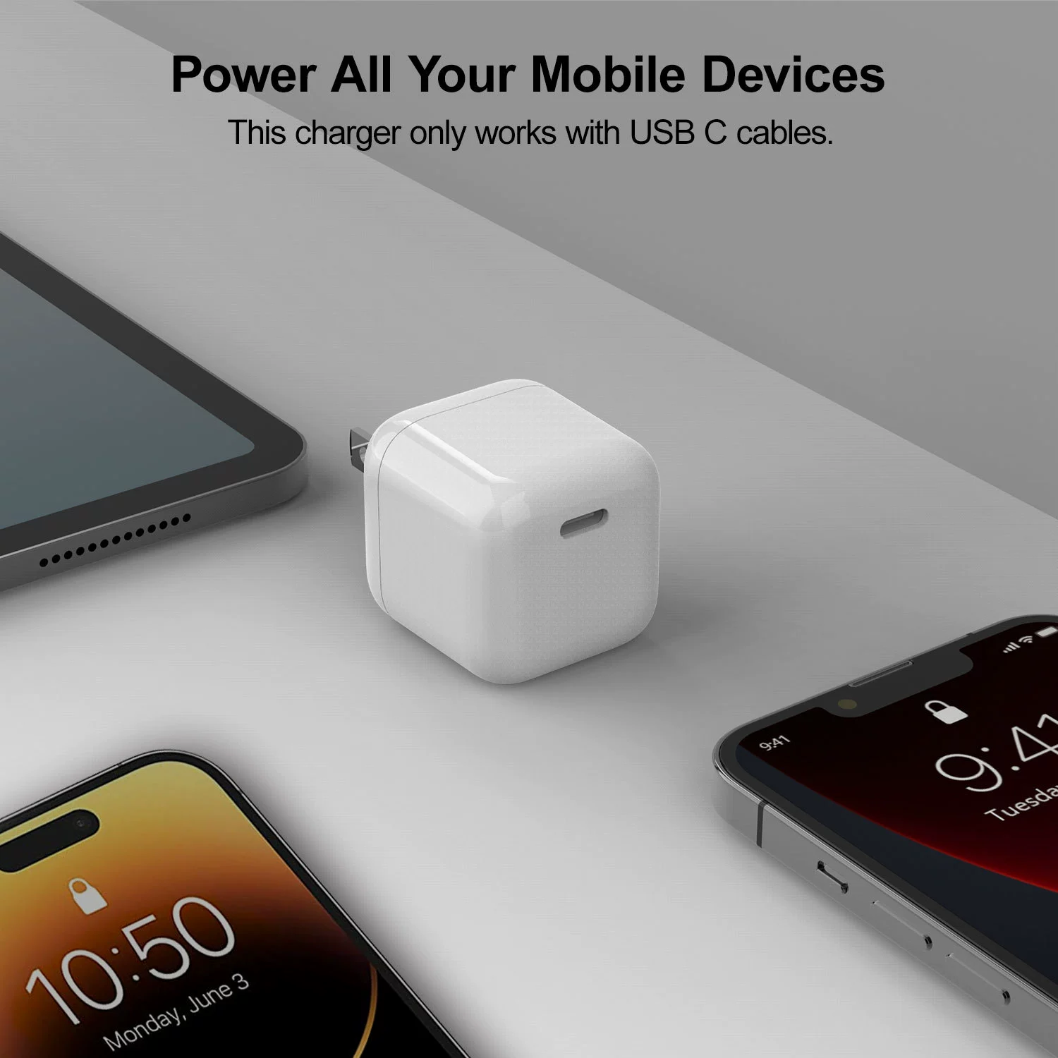 20W Nitrogen 快 PD fast charger is suitable for Apple overfuration CE FCC ROHS certification