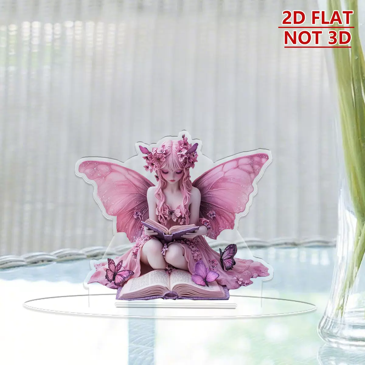 新款花卉女孩2D平面亚克力装饰摆件家居节日氛围场景工艺装饰立牌