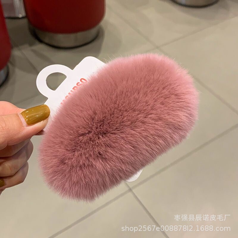 毛皮ヘアクリップ韓国インリアルレッキスウサギの毛かわいいぬいぐるみヘアクリップ毛皮 bb クリップインターネット有名人のヘアアクセサリー子供のヘアアクセサリー|undefined