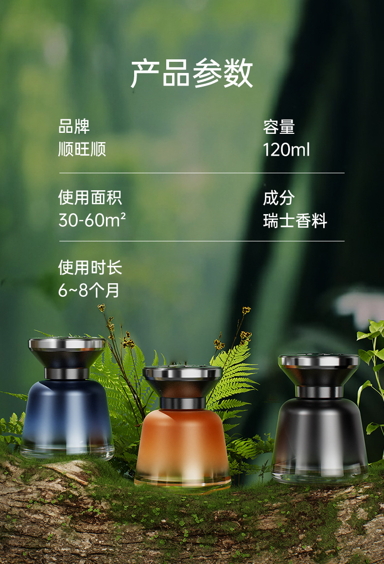 Shunwangshun Oriental Car Fragrance Perfume High-End Car Interior Decoration Long-Lasting Plant-Based Fragrance for Men and Women
